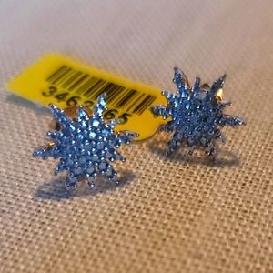 Diamond Accent Star Stud Earrings in Platinum & 14K YG Over Sterling Silver